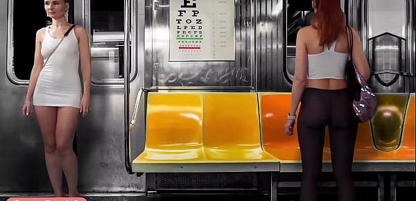  Upskirt Flashing in Subway — virtual reality with Jeny Smith